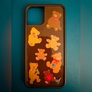 iPhone 12 Phone Case - Brown with Cute Teddy Bears